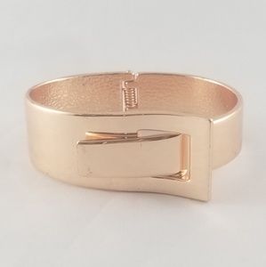 Trendy Chic Gold Belt Hinged Bracelet.